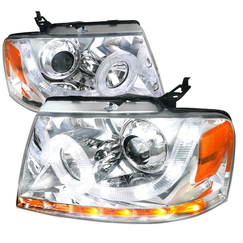 2004 2008 Ford F150 Halo Chrome Projector Headlights 2LHP F15004 V2 RS