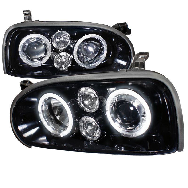 Vw Golf Halo Gloss Black Smoke Projector Headlights Lhp