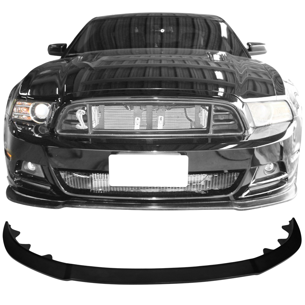 2013-2014 Ford Mustang Gt Style Front Bumper Lip Spoiler Unpainted 