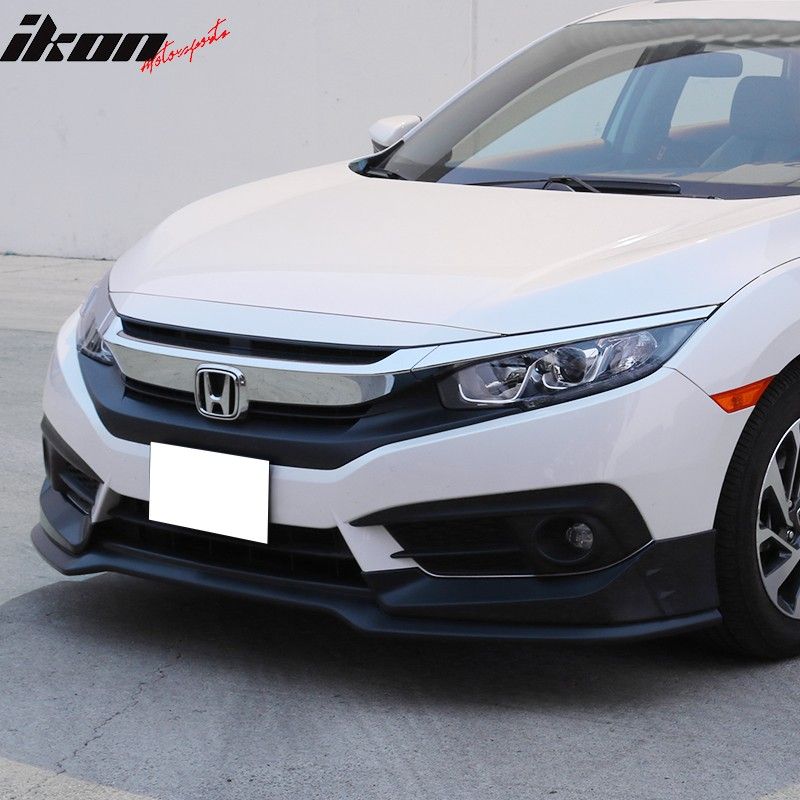 2016-2018 Honda Civic Coupe/HB/Sedan MG Style Front Bumper Lip Black ...