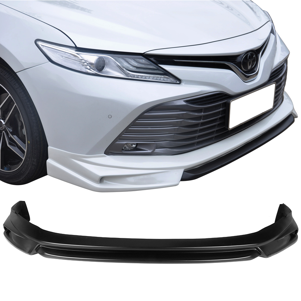 2018-2019 Toyota Camry LE Ikon Style Front Bumper Lip Matte Black ...