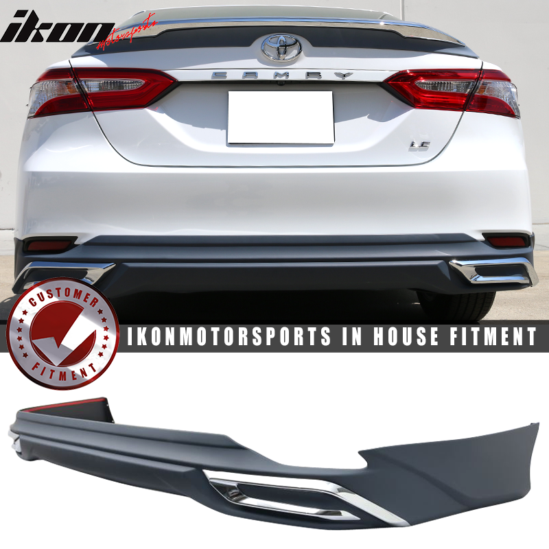 2018-2019 Toyota Camry LE MD Style Rear Bumper Lip Diffuser With Chrome ...