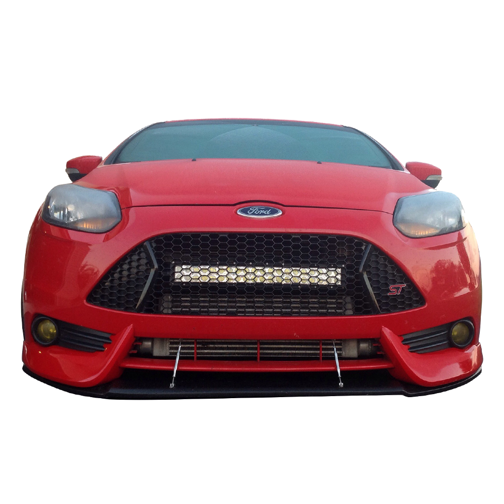 2013-2014 Ford Focus ST Front Splitter Lip With Rods & Hardware Matte ...