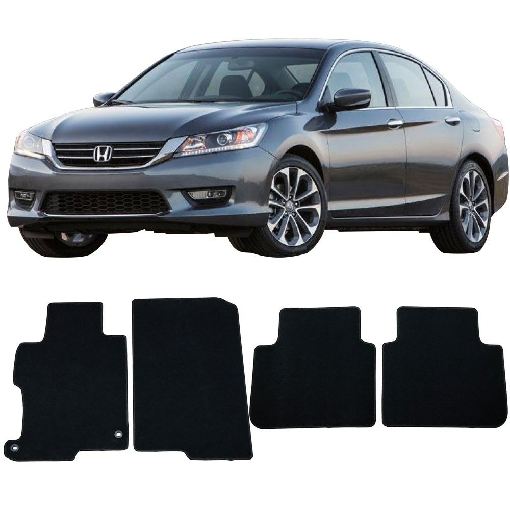 2013-2017 Honda Accord Floor Mats Carpet Front & Rear Black 4PC-Nylon ...