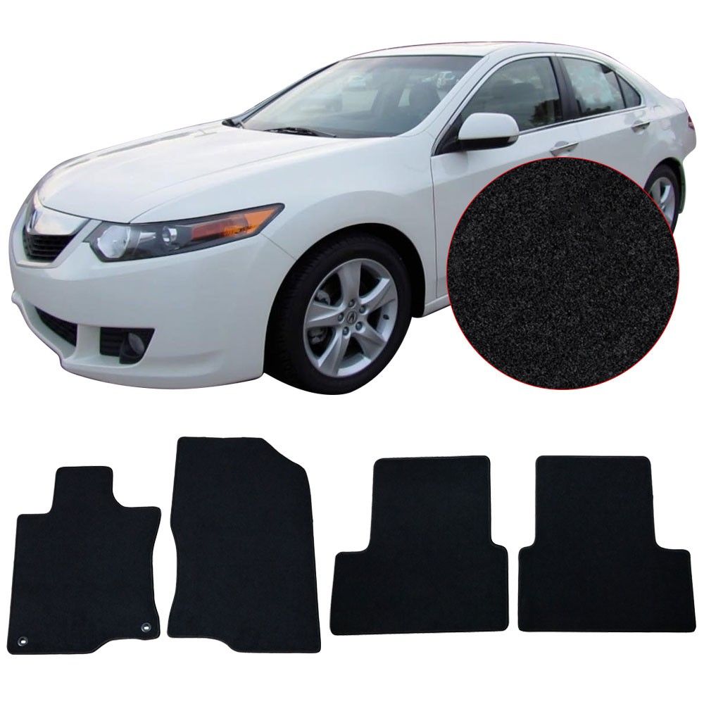 2009-2014 Acura TSX Black Nylon Front Rear Floor Mats Carpets 4PC - CP133BK