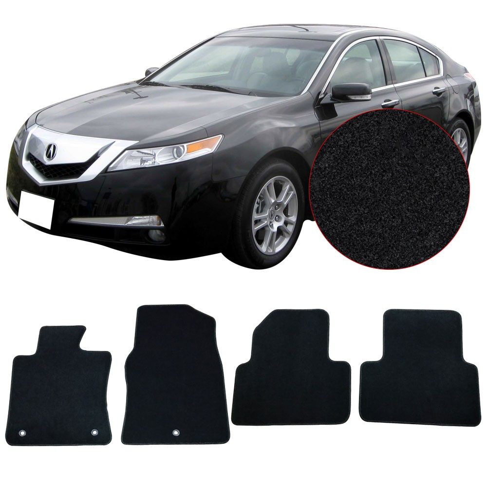 2009-2014 Acura TL Black Nylon Front Rear Floor Mats Carpets 4PC - CP134BK