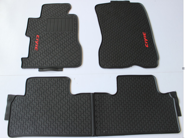 2006 2011 Honda Civic Sedan Latex Front Rear Floor Car Mats Black