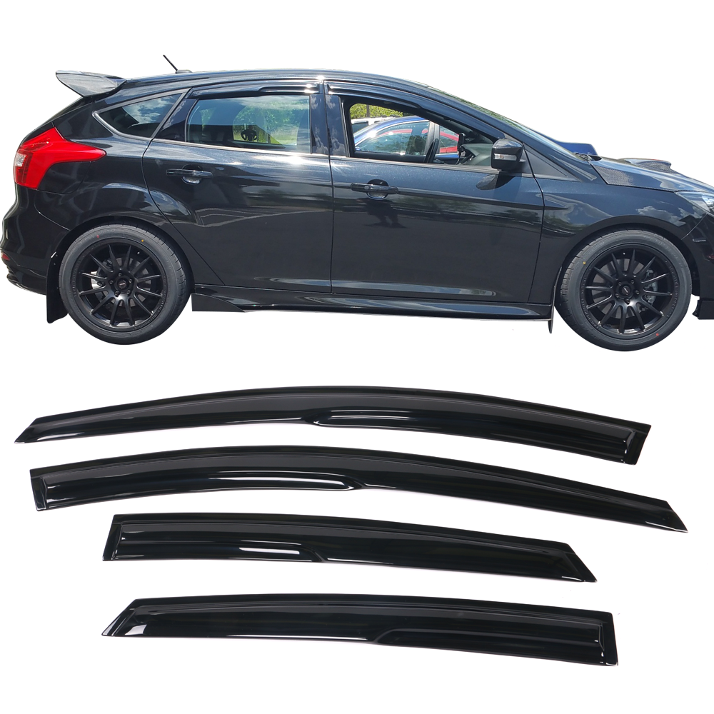 2012-2016 Ford Focus Mugen Style Acrylic Window Visors 4PC Set - WDM ...