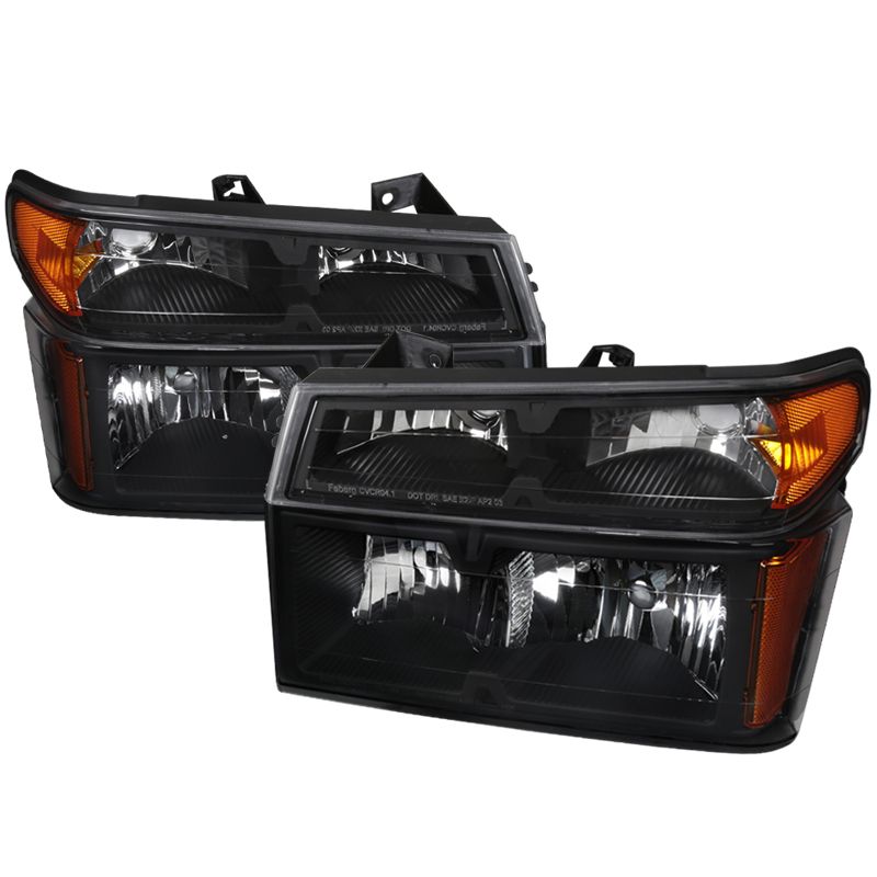 2004-2012 Chevrolet Colorado Black Headlights + Corner Lights - 2LCLH