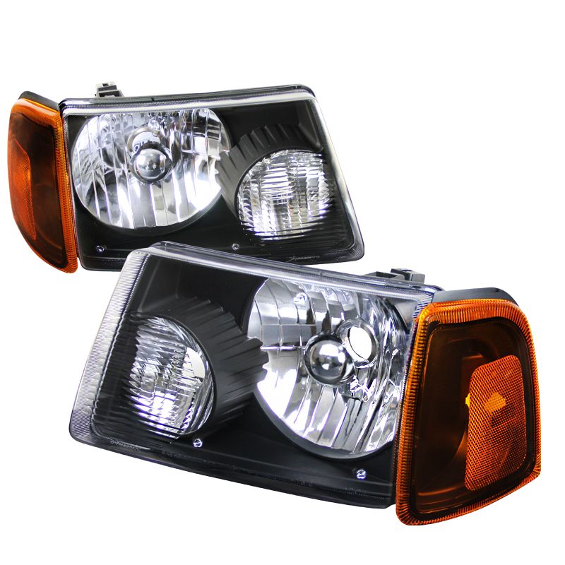 2001-2011 Ford Ranger Black Euro Headlights + Corner-2LCLH-RAN01JM-RS