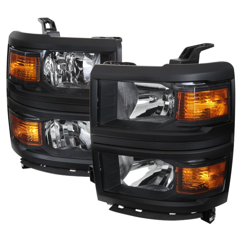 2014-2015 Chevrolet Silverado 1500 Black V-2 Headlights - 2LH-SIV14JM-V2-RS