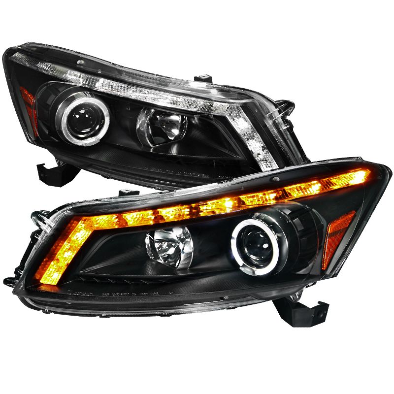 2008-2012 Honda Accord 4DR Sedan Halo Black Projector Headlights - 2LHP ...