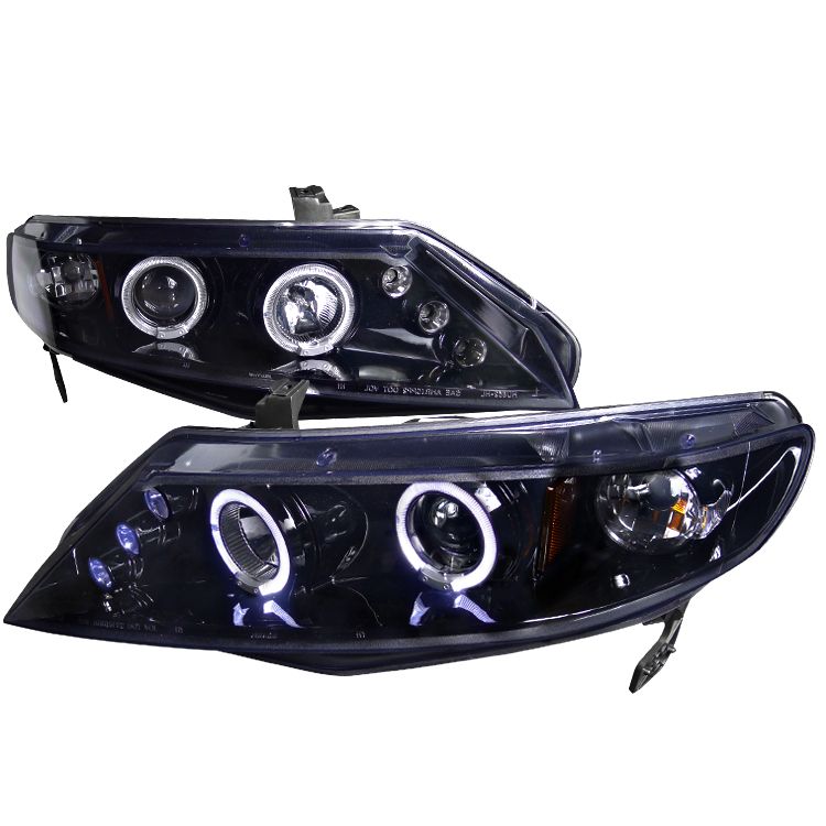 2006-2010 Honda Civic Halo Gloss-Black-Smoke Projector ...