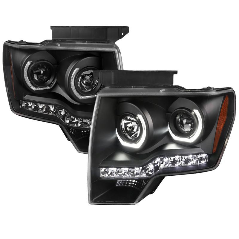 2009-2014 Ford F-150 Black Headlights - 2LHP-F15009JM-OZ