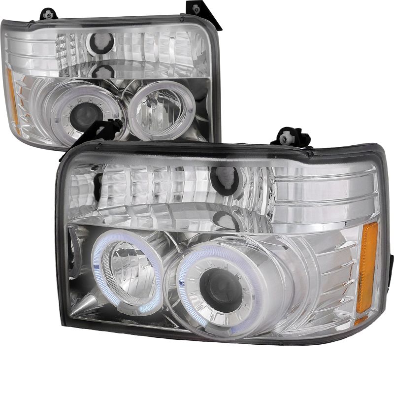 1992-1996 Ford F150 Halo Chrome Projector Headlights - 2LHP-F15092-TM