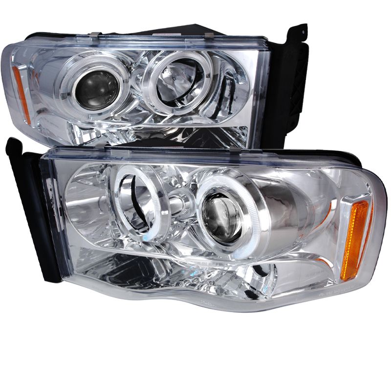 2002-2005 Dodge Ram Halo LED Chrome Projector Headlights - 2LHP-RAM02-TM