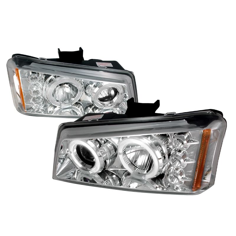 2003-2006 Chevy Silverado Halo LED Chrome Projector Headlights - 2LHP