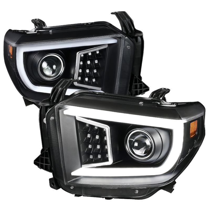 2014-2018 Toyota Tundra Black Sequential-LED Projector Headlights ...