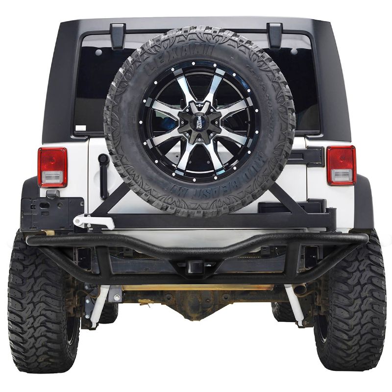 2007-2016 Jeep Wrangler Rock Crawler Rear Bumper - BBR-WRG07BK-A-WB