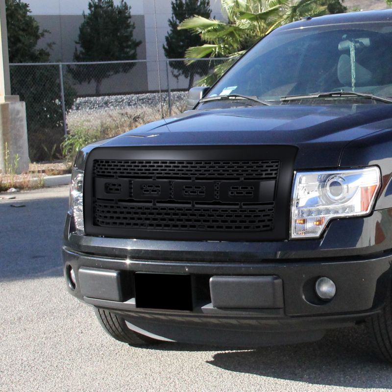 2009-2014 Ford F-150 Matte Black Raptor Front Grille - HG-F15009BB-R-RS