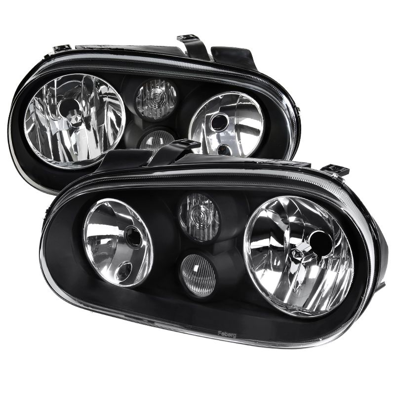 2000-2006 VW Golf MK4 Black Headlights - LH-GLF99JM-V2-RS