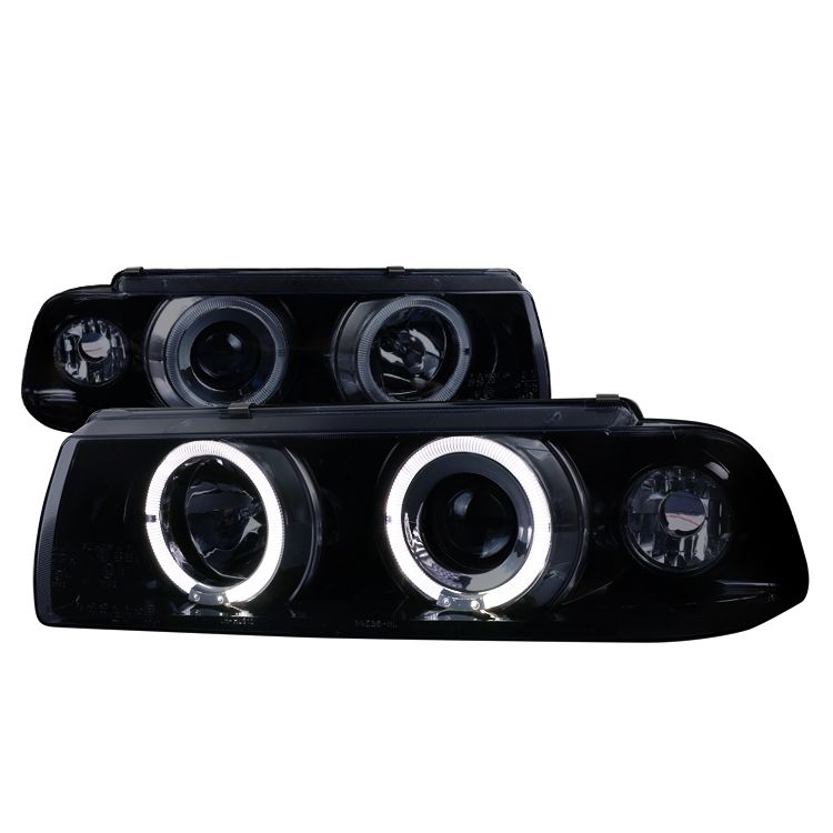 1992 1998 Bmw 3 Series E36 Gloss Black Halo Led Projector Headlights