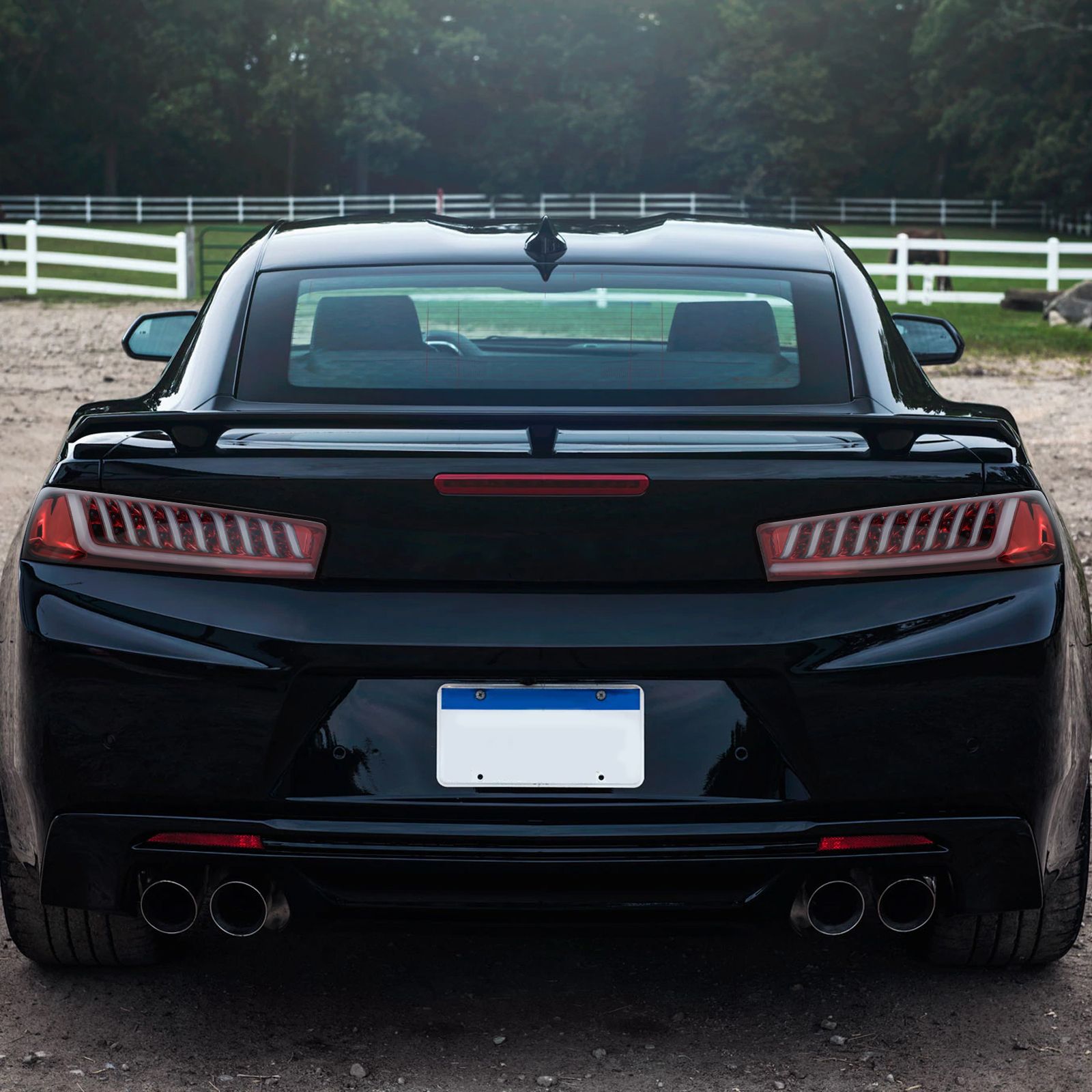 2016-2018 Chevrolet Camaro Red LED Tail Lights - LT-CMR16RLED-SQ-CN