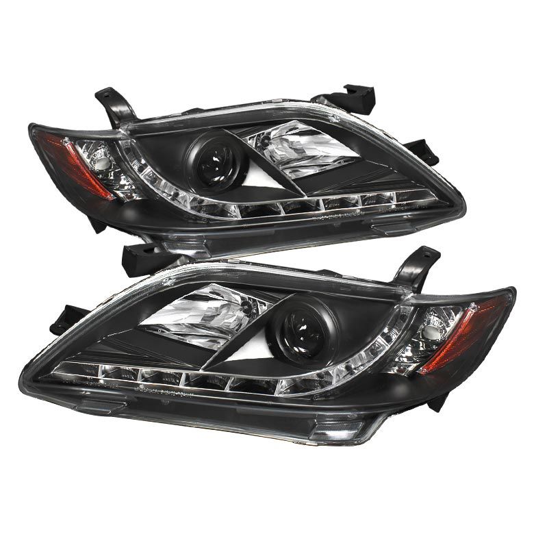 2007-2009 Toyota Camry Black LED DRL Projector Headlights - 444-TCAM07 ...