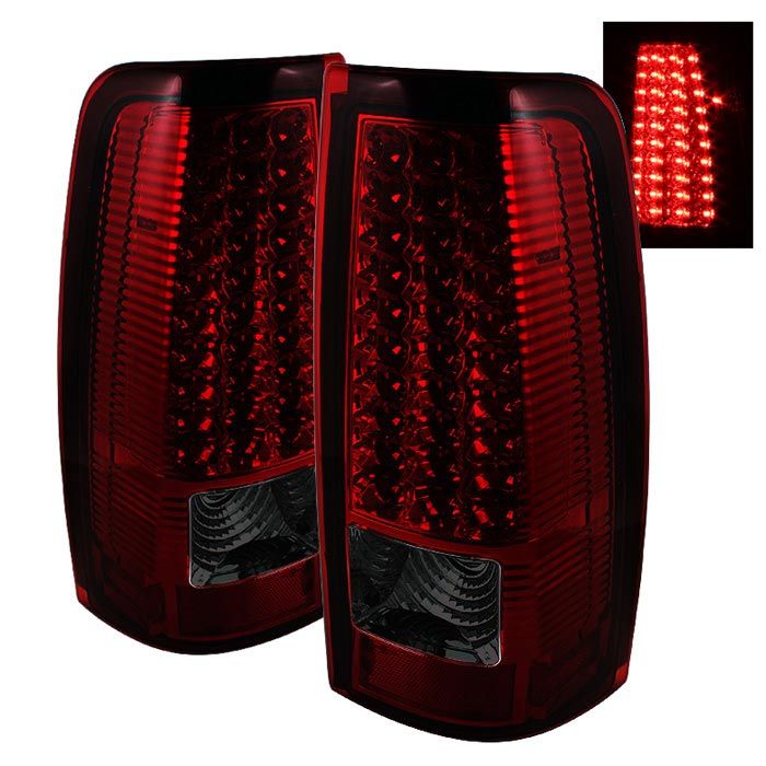 1999-2002 Chevy Silverado 1500/2500/3500 Red/Smoke LED Tail Lights