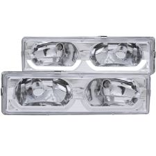 1988-2000 GMC Blazer Full Size/C1500/C2500/C3500/Suburban/Tahoe Anzo Crystal Headlights Chrome W/ Low - Brow - 111300