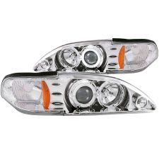 1994-1998 Ford Mustang Anzo Projector Headlights W/ Halo Chrome 1Pc - 121039