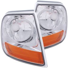 1997-2003 Ford Expedition/F-150 Anzo Harley - Davidson® Style Corner Lights Chrome W/ Amber Reflector - 521026