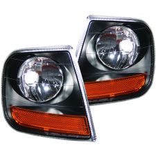 1997-2003 Ford Expedition/F-150 Anzo Harley - Davidson® Style Corner Lights Black W/ Amber Reflector - 521040