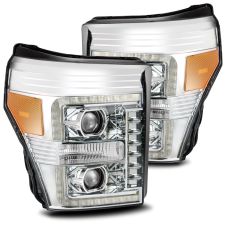 11-16 Ford F-250/F-350 Super Duty Luxx-Series LED Projector Headlights Chrome by AlphaRex - 880145