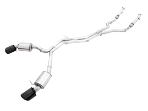 AWE Touring Edition Exhaust for Audi B9 RS 5 Coupe - Non-Resonated - Diamond Black RS-style Tips - 3015-33108