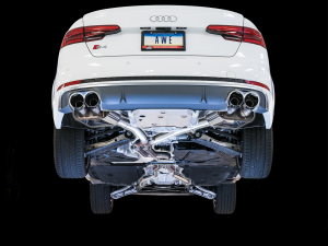 AWE SwitchPath Exhaust for Audi B9 S4 - Non-Resonated - Chrome Silver 102mm Tips - 3025-42030