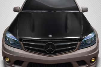 2008-2011 Mercedes C Class W204 Carbon Fiber C63 V2 Hood - 1 Piece - 117636