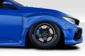 2016-2021 Honda Civic HB Duraflex Speedster Widebody Front Fender Flares - 4 Pieces - 118184