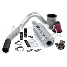 Stinger Bundle Power System W/AutoMind Single Exit Exhaust Black Tip 99-04 Ford 6.8L EC/CC and Crew Cab Banks Power - 49405-B