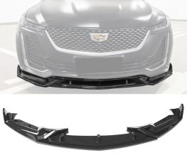 2020-2021 Cadillac CT5 Polypropylene Front Bumper Lip 3PC Gloss Black  - BLF-CCT520IK3P-GBK