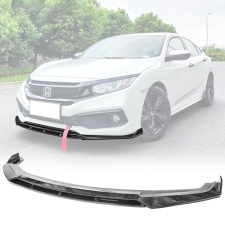 2019-2021 Honda Civic IKON V3 Style Front Bumper Lip 2PC  - BLF-HC19IKV32P-GBK