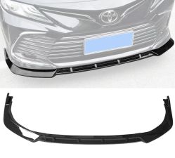 2021-2022 Toyota Camry LE Polypropylene Front Bumper Lip 3PC Gloss Black  - BLF-TCA21LEIK3P-GBK