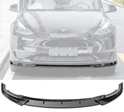 2020-2021 Tesla Model Y Polypropylene Front Bumper Lip 3PC Carbon Fiber Print  - BLF-TSLY20IKV23P-CFL