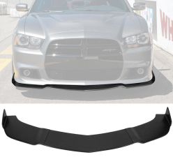 2011-2014 Dodge Charger SRT Polyurethane IKON Style Front Bumper Lip 3PC  - BLFS-DC11SRTIK3P-PU