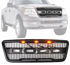 2004-2008 Ford F-150 Raptor-Style Front Grille Conversion w/LED Lights  - HG-FF15004V3