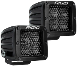 Spot Diffused Midnight Surface Mount Pair D-Series Pro Auxiliary LED Light by Rigid Industries - 202513BLK