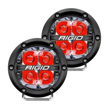 360-Series 4 Inch LED Light Off-Road Spot Beam Red Backlight Pair by Rigid Industries - 36112