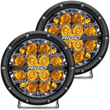 360-Series 6 Inch LED Light Off-Road Spot Beam Amber Backlight Pair by Rigid Industries - 36201