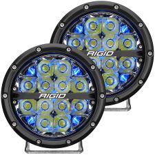 360-Series 6 Inch LED Light Off-Road Spot Beam Blue Backlight Pair by Rigid Industries - 36202