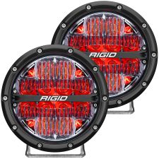 360-Series 6 Inch LED Light Off-Road Drive Beam Red Backlight Pair by Rigid Industries - 36205